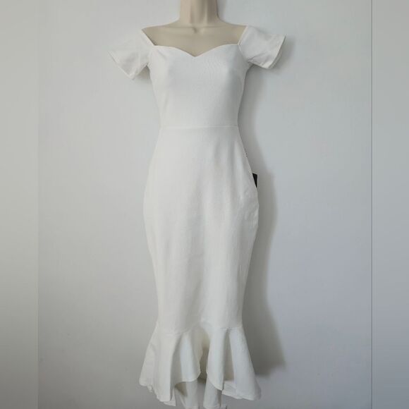 Lulus Dresses & Skirts - NWT Lulus How Much I Care Ivory Off-the-Shoulder Midi Dress